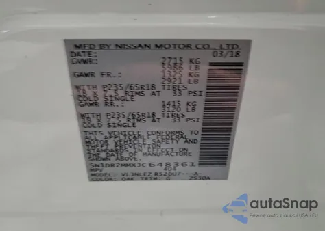 2018 Nissan Pathfinder S from USA, damaged, VIN 5N1DR2MMXJC648361